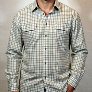 Wrangler George Strait Button Down Shirt Mens Size XLT Plaid Yellow Cowboy Cut